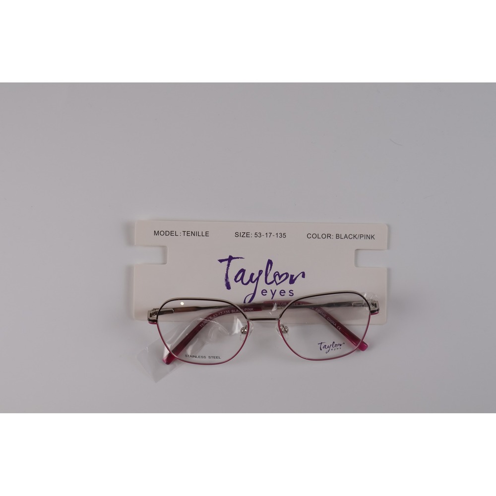 Taylor Eyes Womens Eyeglasses Tenille Black Pink 53-17-135 Stainless Steel NWT